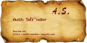Auth Sándor névjegykártya